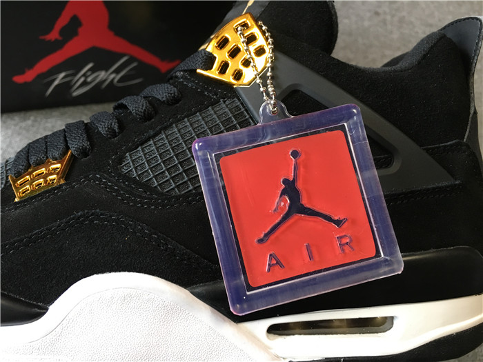 High Quality 2018 Air Jordan 4 Suede Royalty In Blak/Metallic Gold C8E69CE95D8E