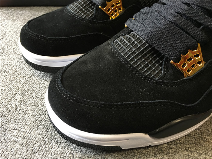 High Quality 2018 Air Jordan 4 Suede Royalty In Blak/Metallic Gold C8E69CE95D8E