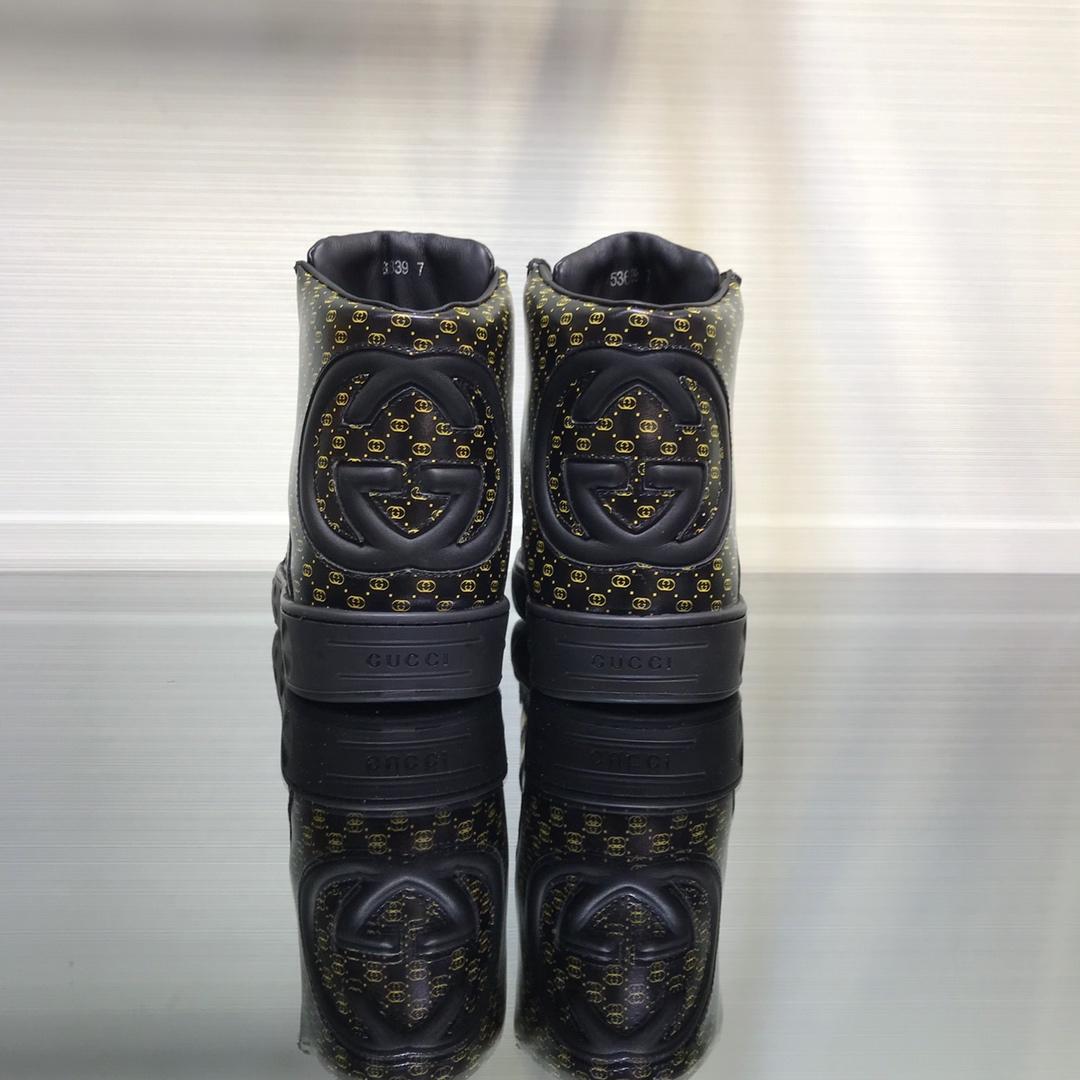 Gucci High Top High Quality Sneaker Black and yellow GG print with black sole MS05002