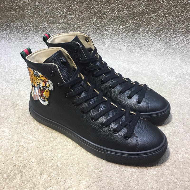 Gucci High Top High Quality Sneaker Black and tiger print with black sole MS05031