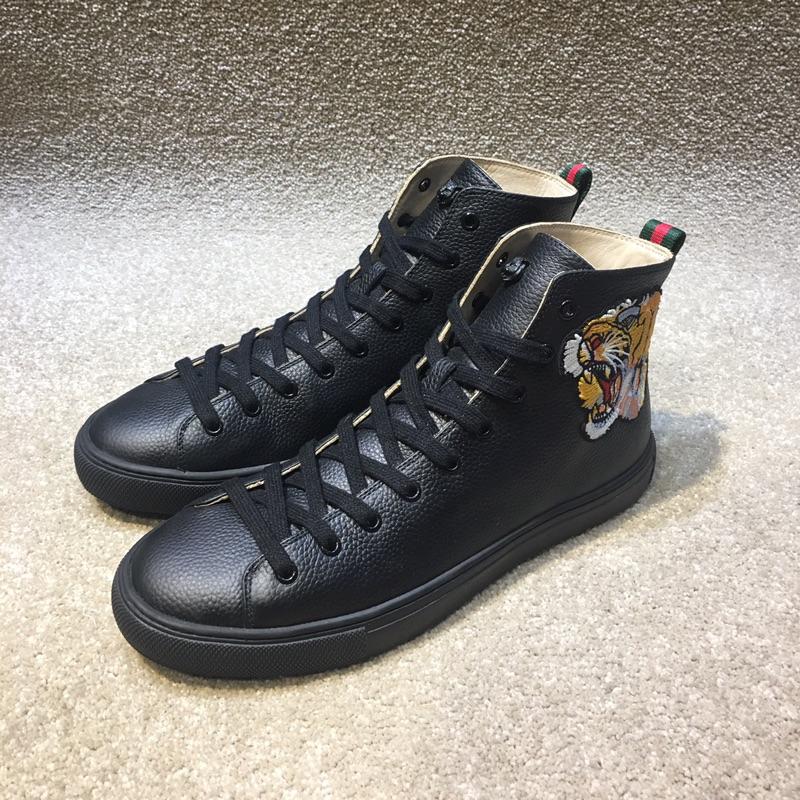 Gucci High Top High Quality Sneaker Black and tiger print with black sole MS05031