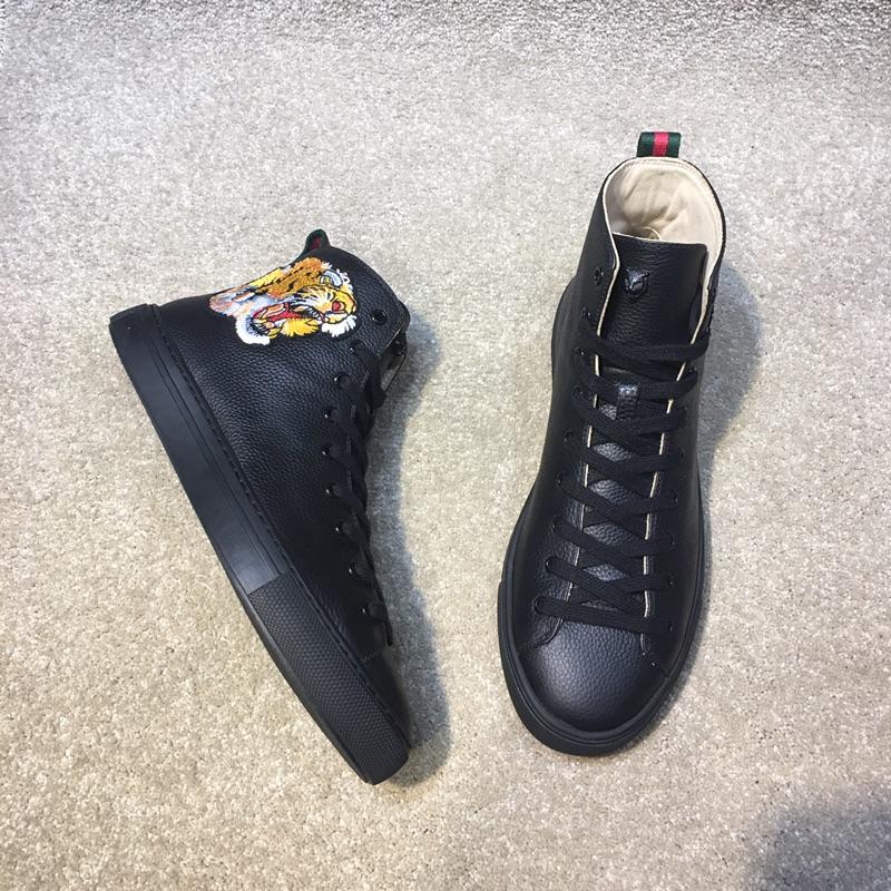 Gucci High Top High Quality Sneaker Black and tiger print with black sole MS05031