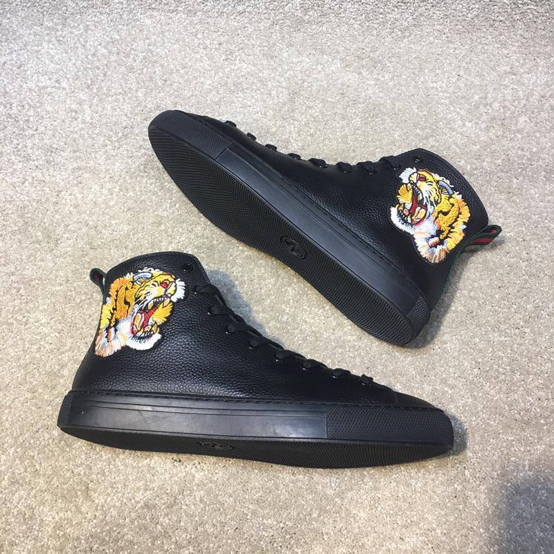 Gucci High Top High Quality Sneaker Black and tiger print with black sole MS05031