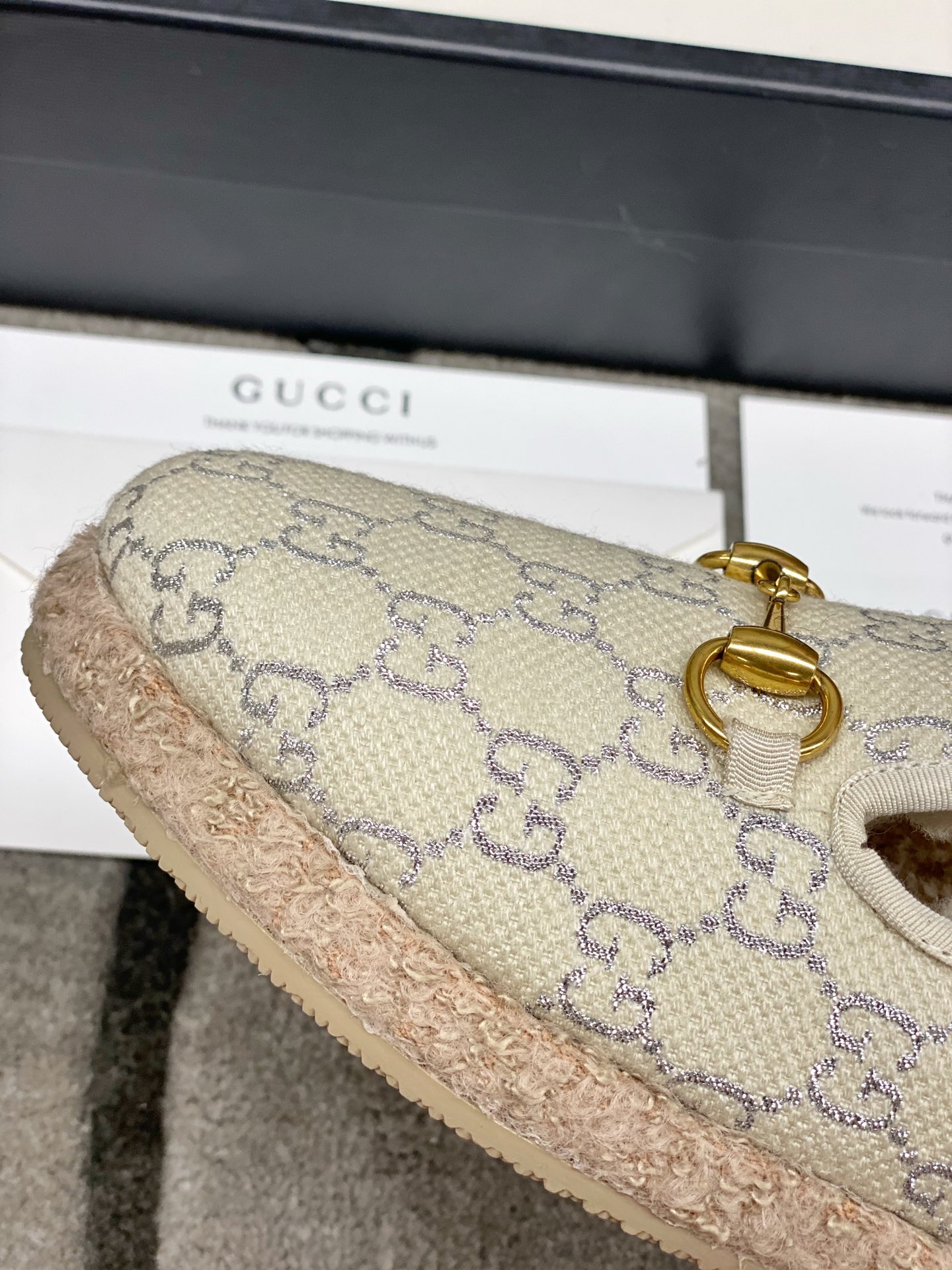 Gucci Flat jacquard espadrille in White