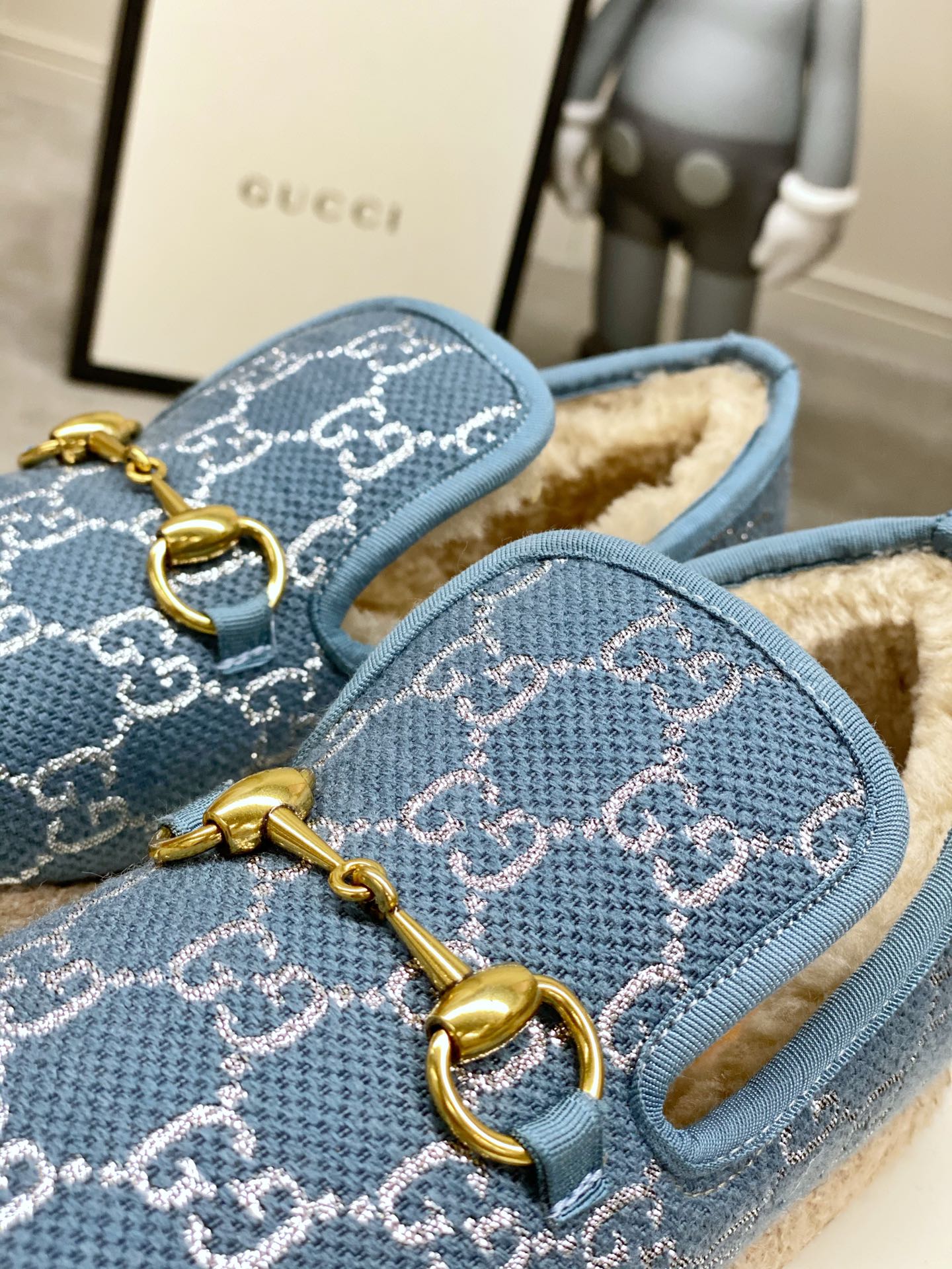 Gucci Flat jacquard espadrille in Blue