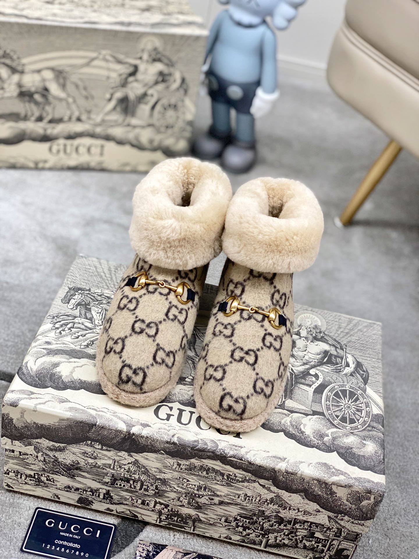 Gucci Boot jacquard espadrille in Cream