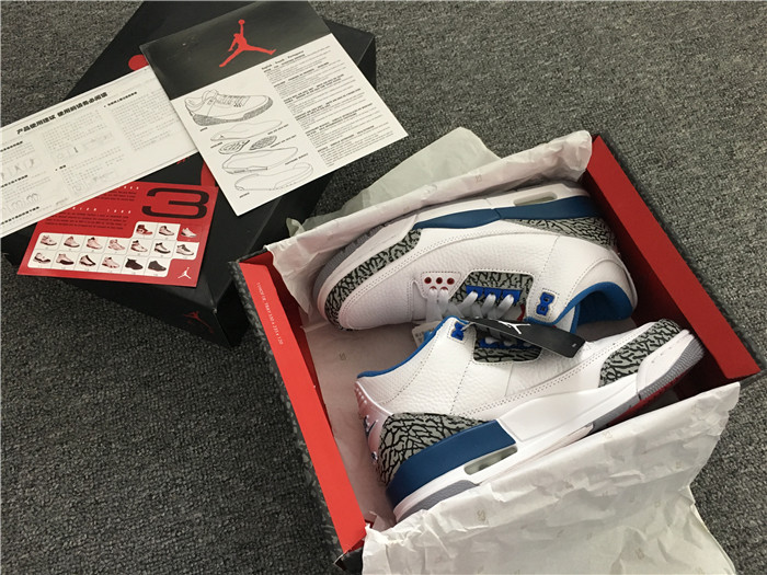 Authentic Air Jordan III Retro True Blue Best Version from perfectkicks.net