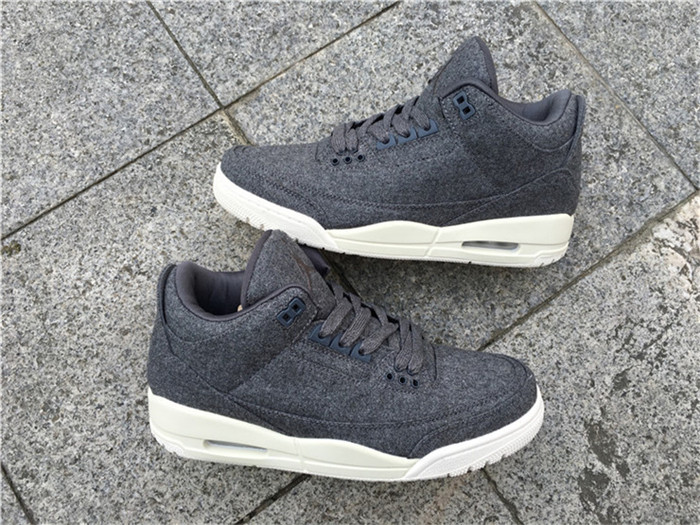 Air Jordan 3 Wool Dark Grey Sneakers 3CF64789144A