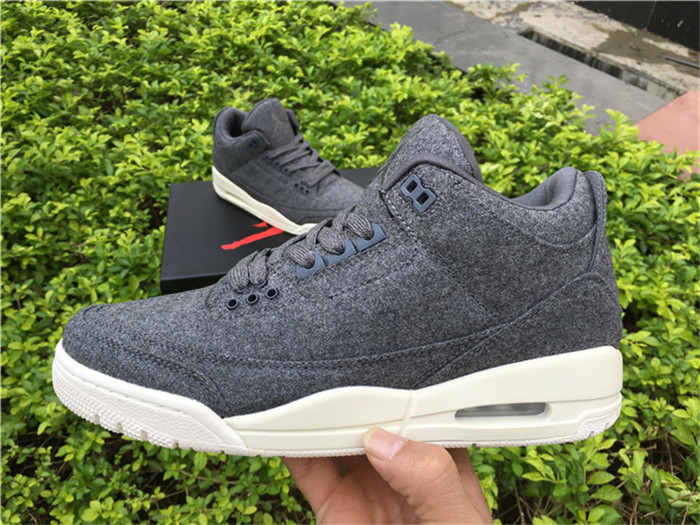 Air Jordan 3 Wool Dark Grey Sneakers 3CF64789144A