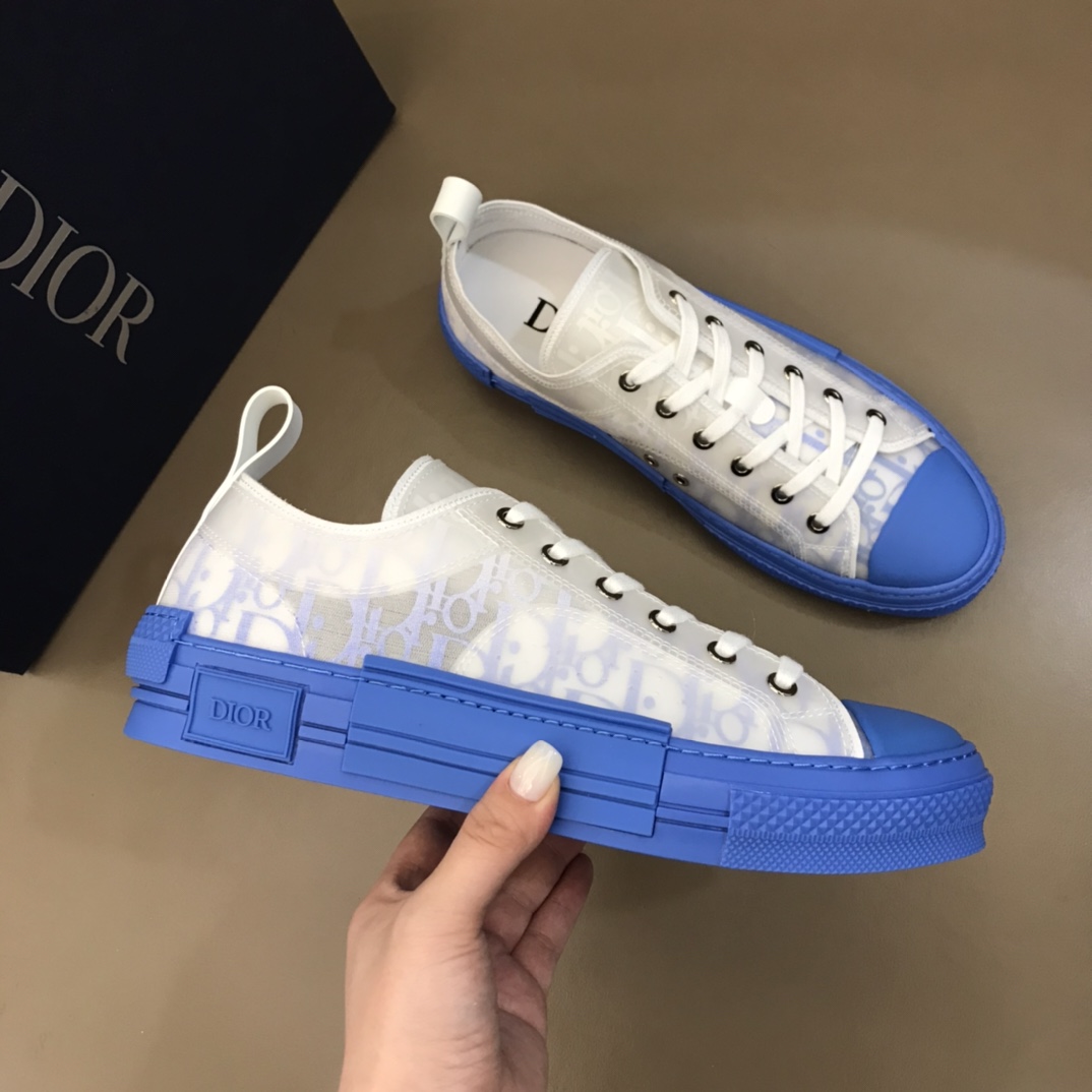 Dior Sneaker B23 in White with Blue sole