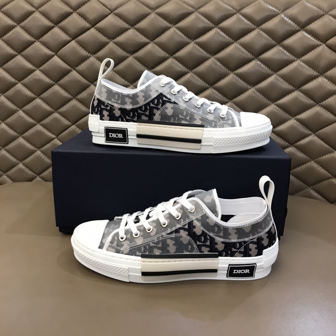 Dior Sneaker B23 in White with Black Logo low