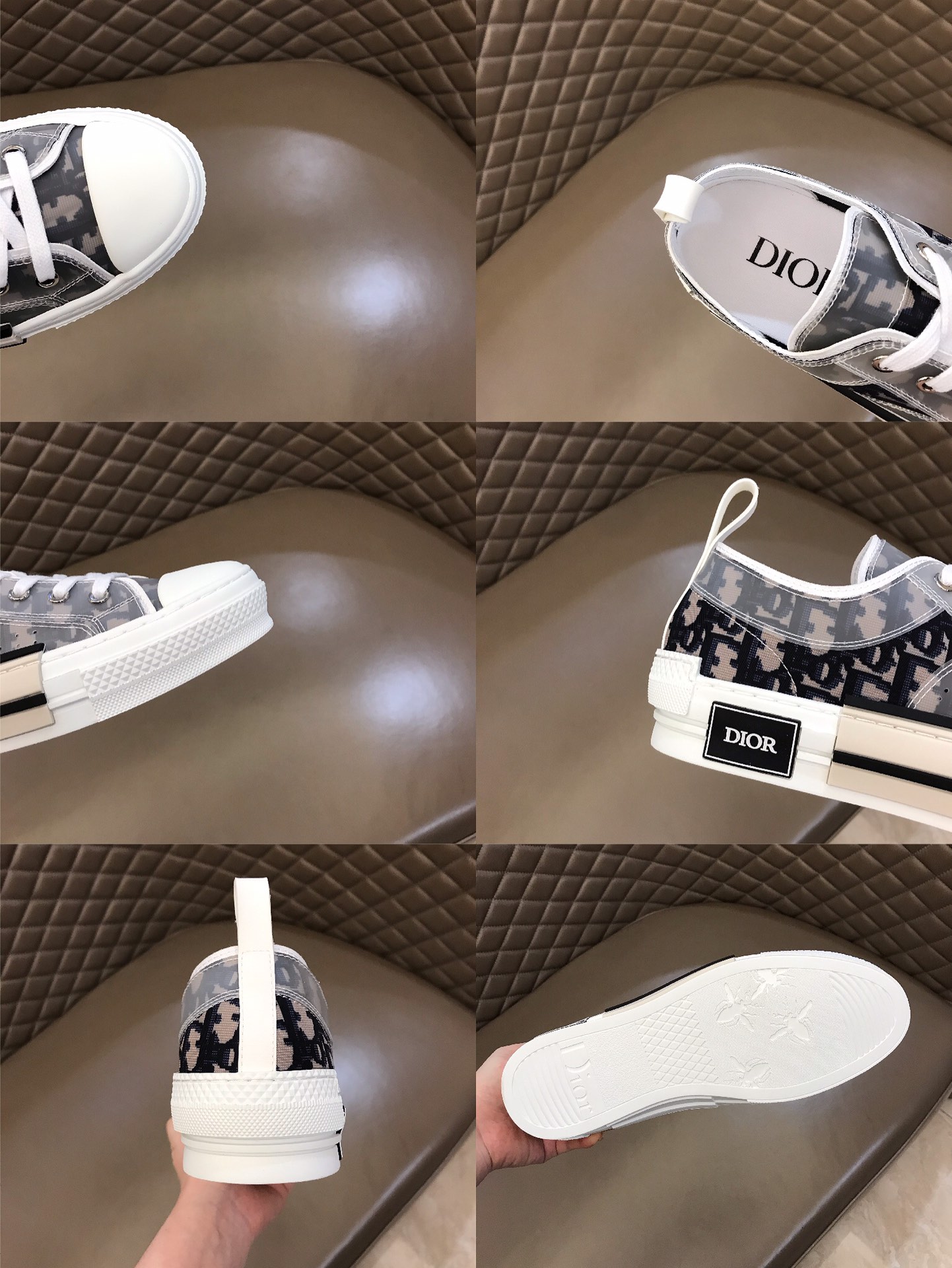 Dior Sneaker B23 in White with Black Logo low