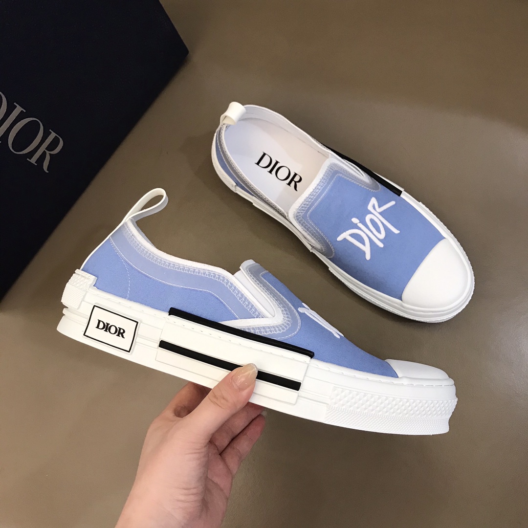 Dior Sneaker B23 in White with Black Logo