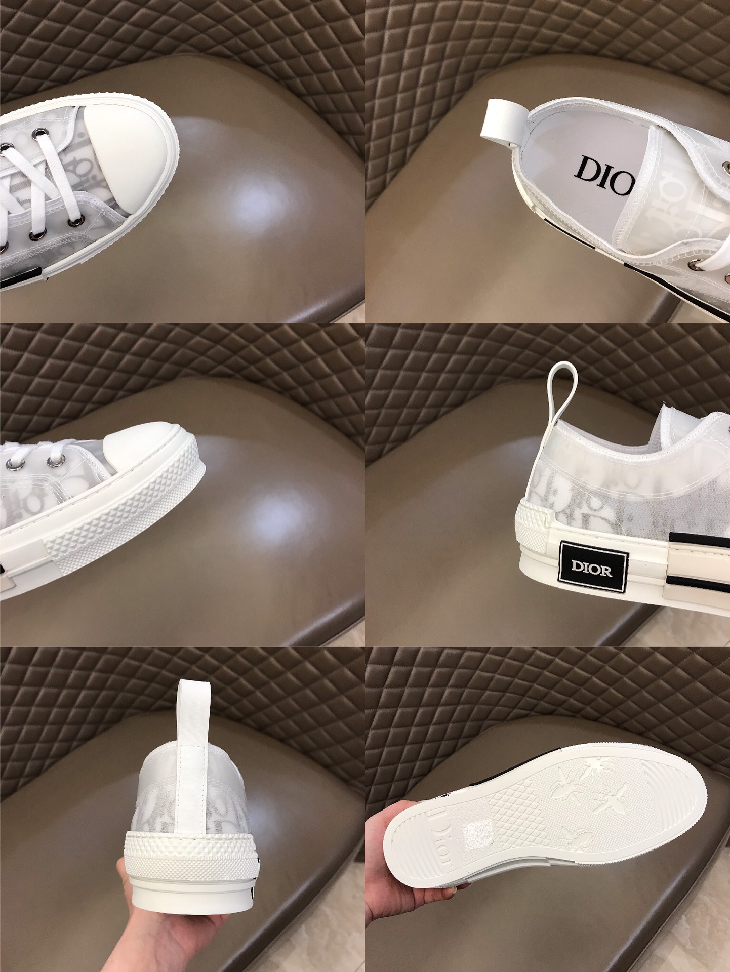 Dior Sneaker B23 in White Logo high