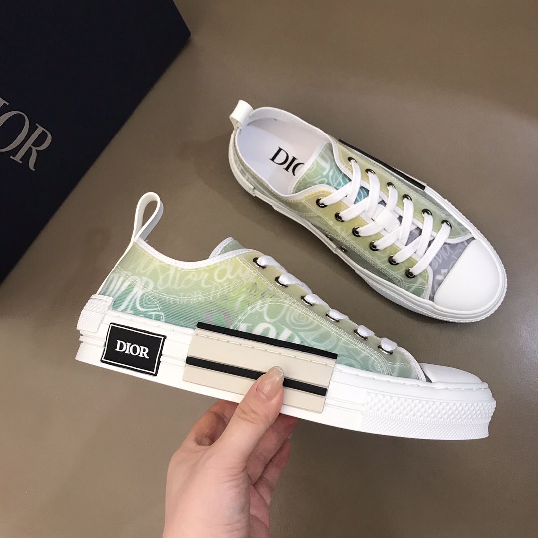 Dior Sneaker B23 in Grenn with Yellow low