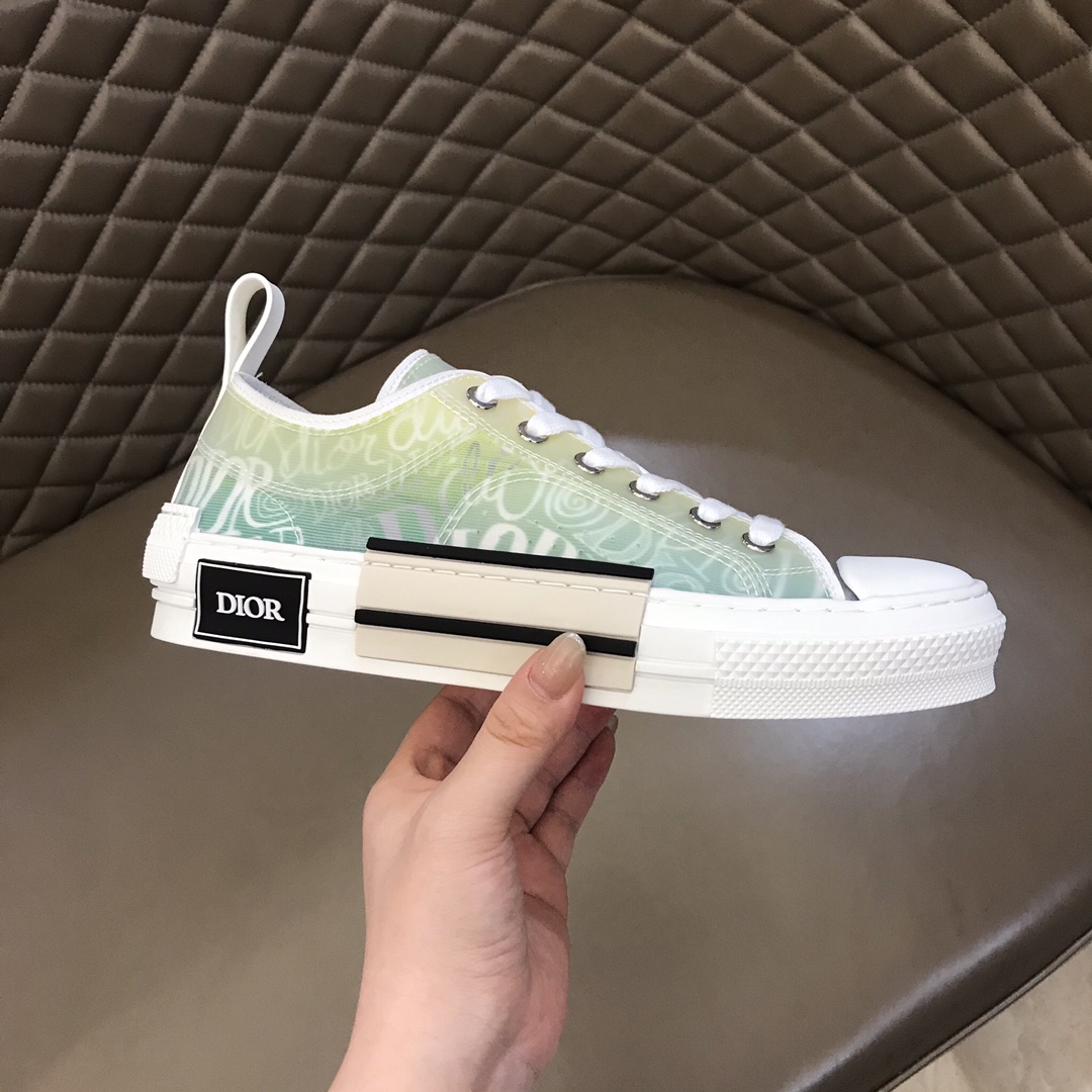 Dior Sneaker B23 in Grenn with Yellow low