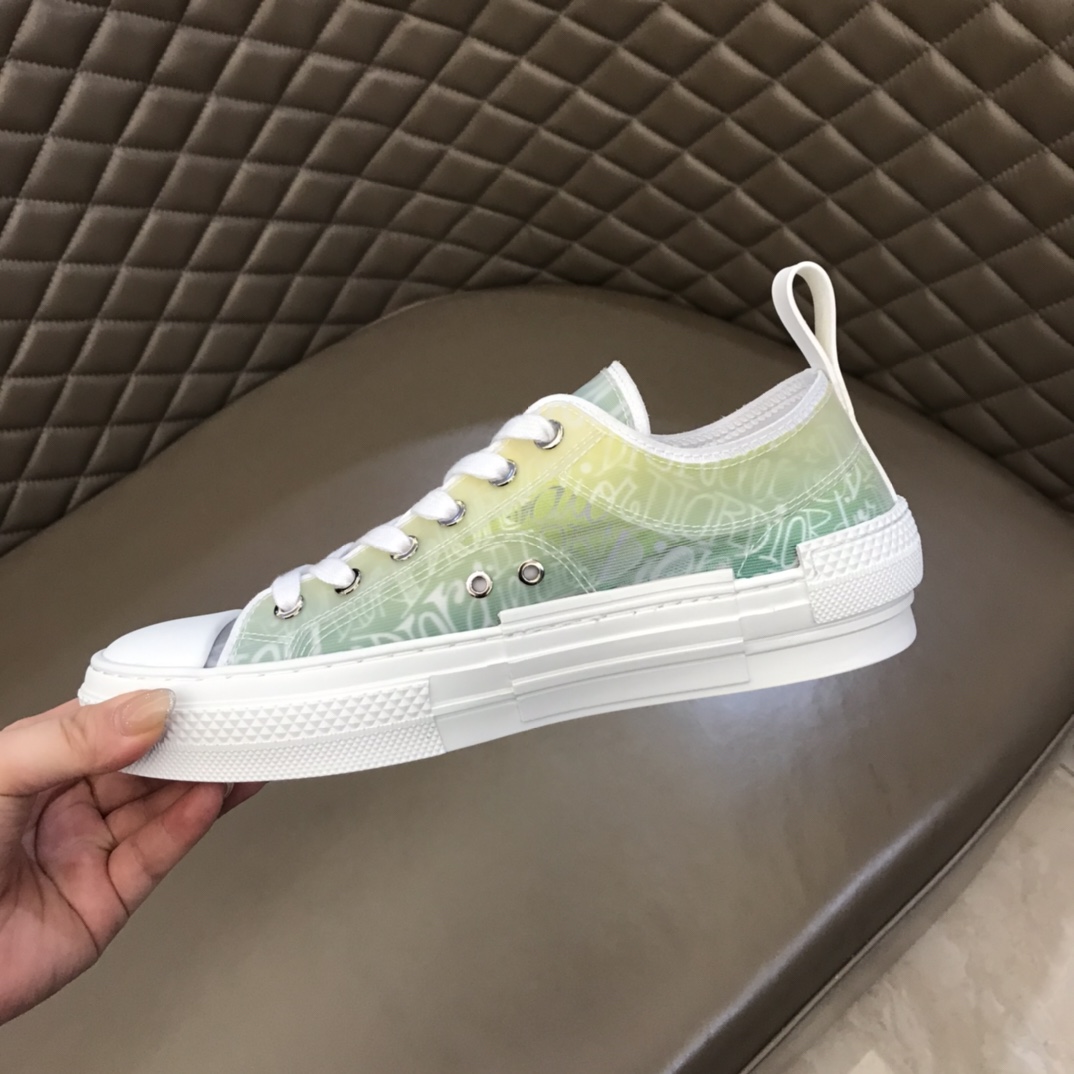 Dior Sneaker B23 in Grenn with Yellow low