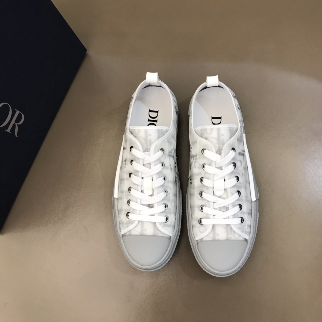 Dior Sneaker B23 in Gray with Gray Logo low