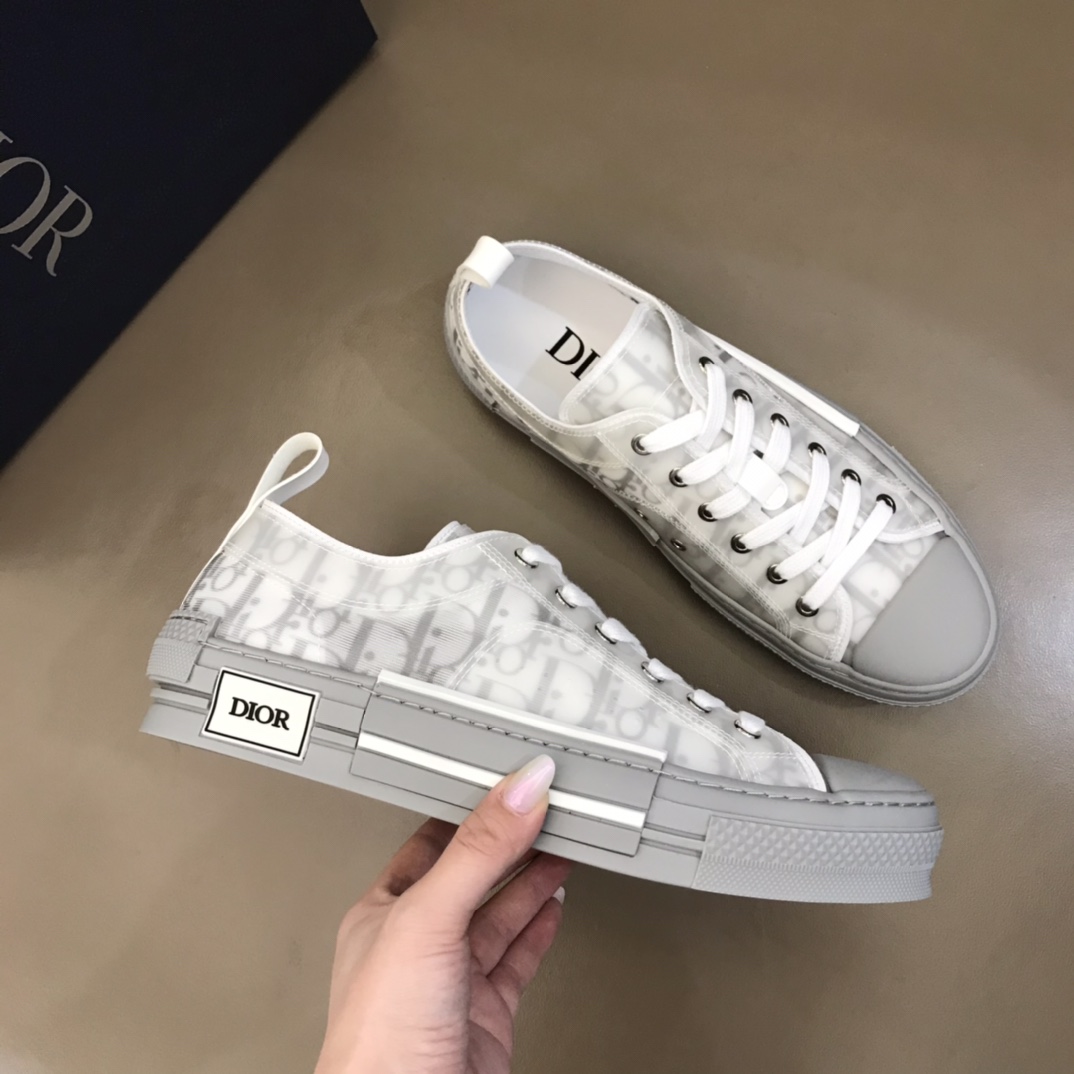 Dior Sneaker B23 in Gray with Gray Logo low