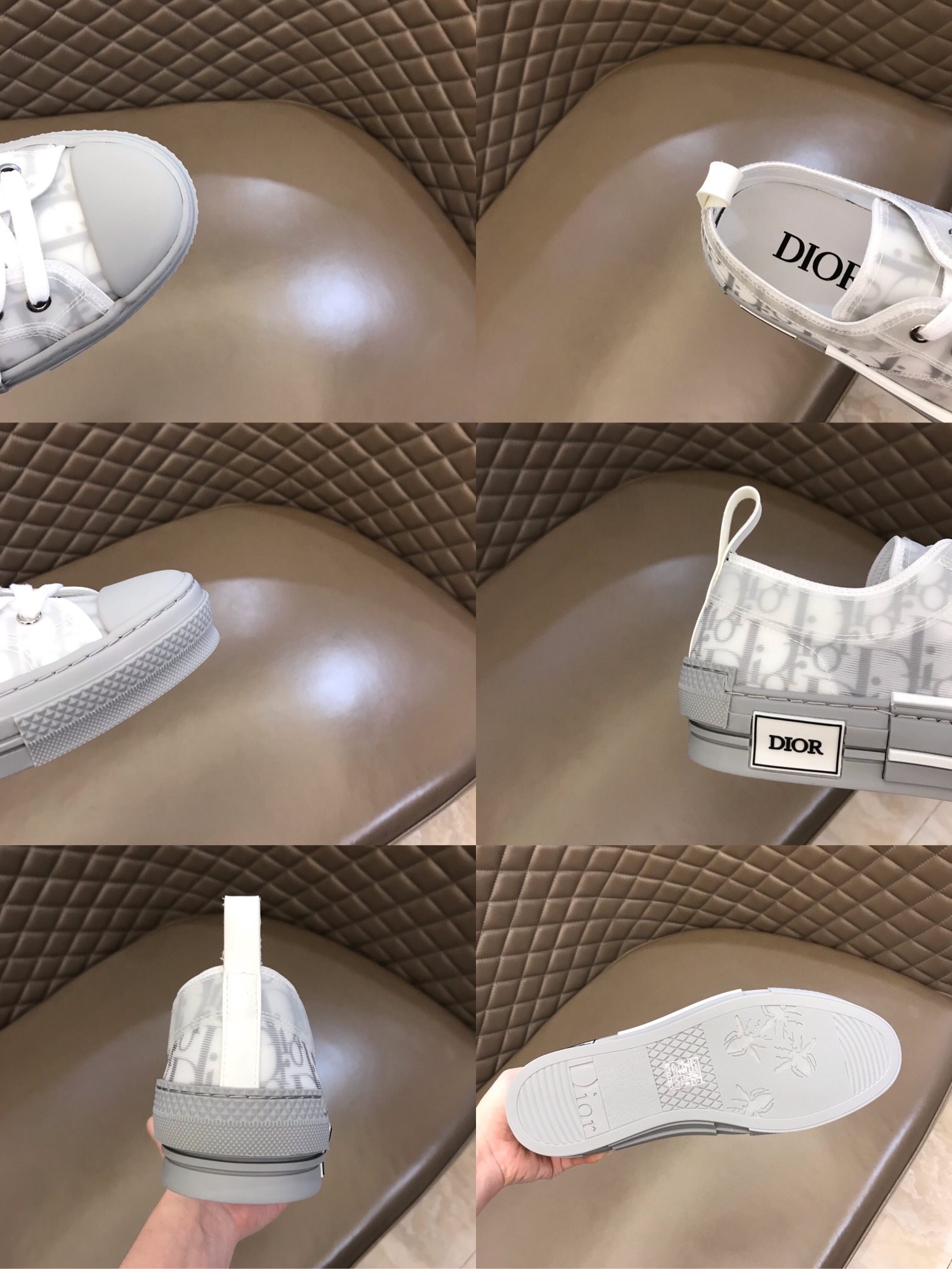 Dior Sneaker B23 in Gray with Gray Logo low