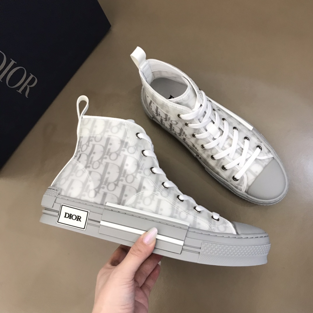 Dior Sneaker B23 in Gray with Gray Logo high