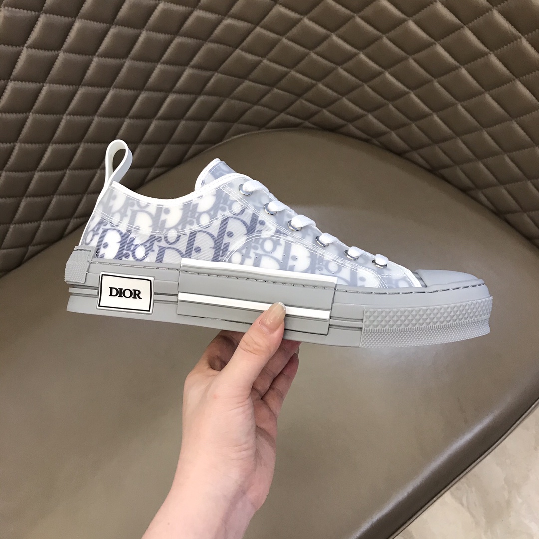 Dior Sneaker B23 in Gray with Blue Logo low