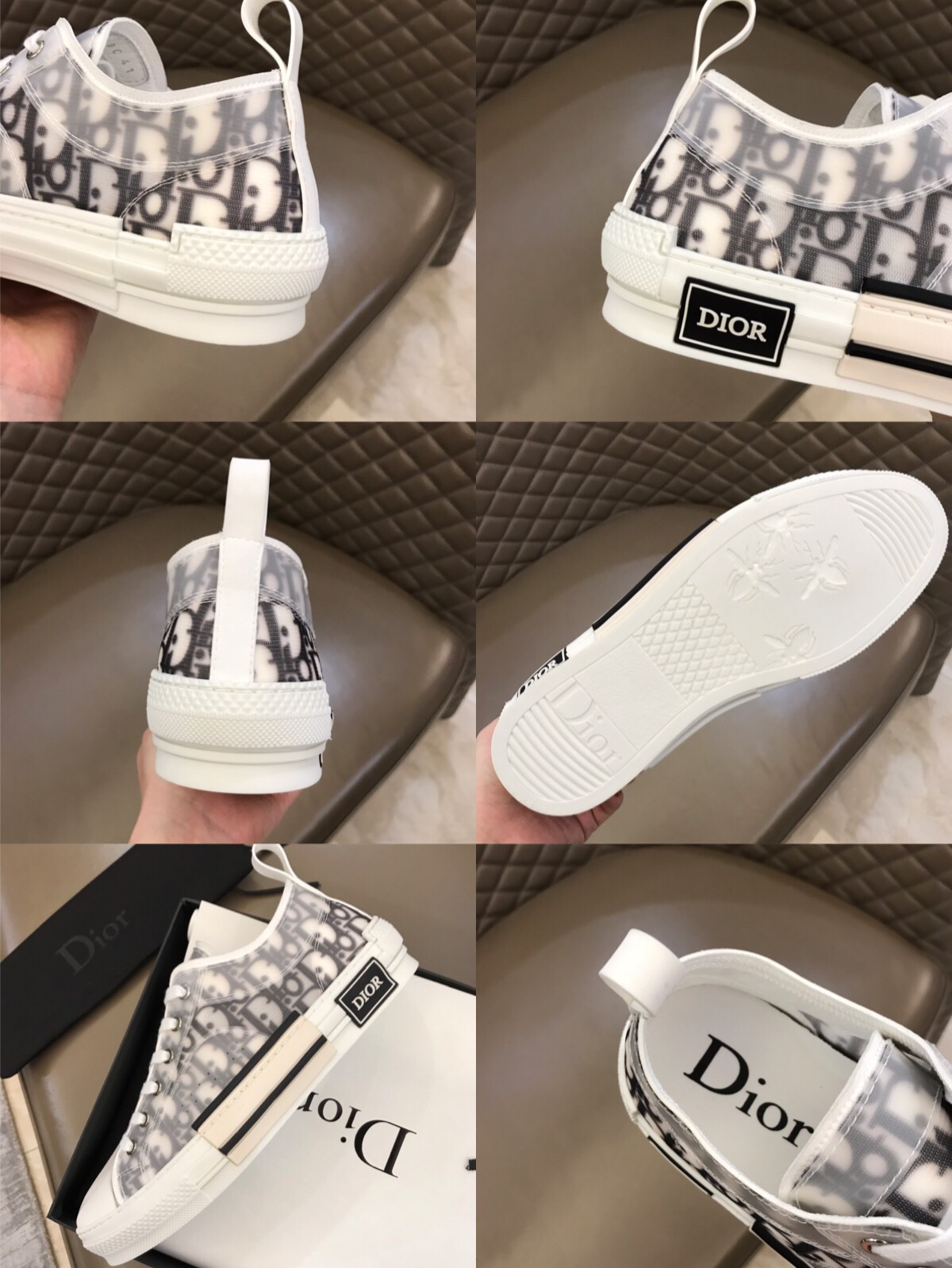 Dior Sneaker B23 in Gray Logo low