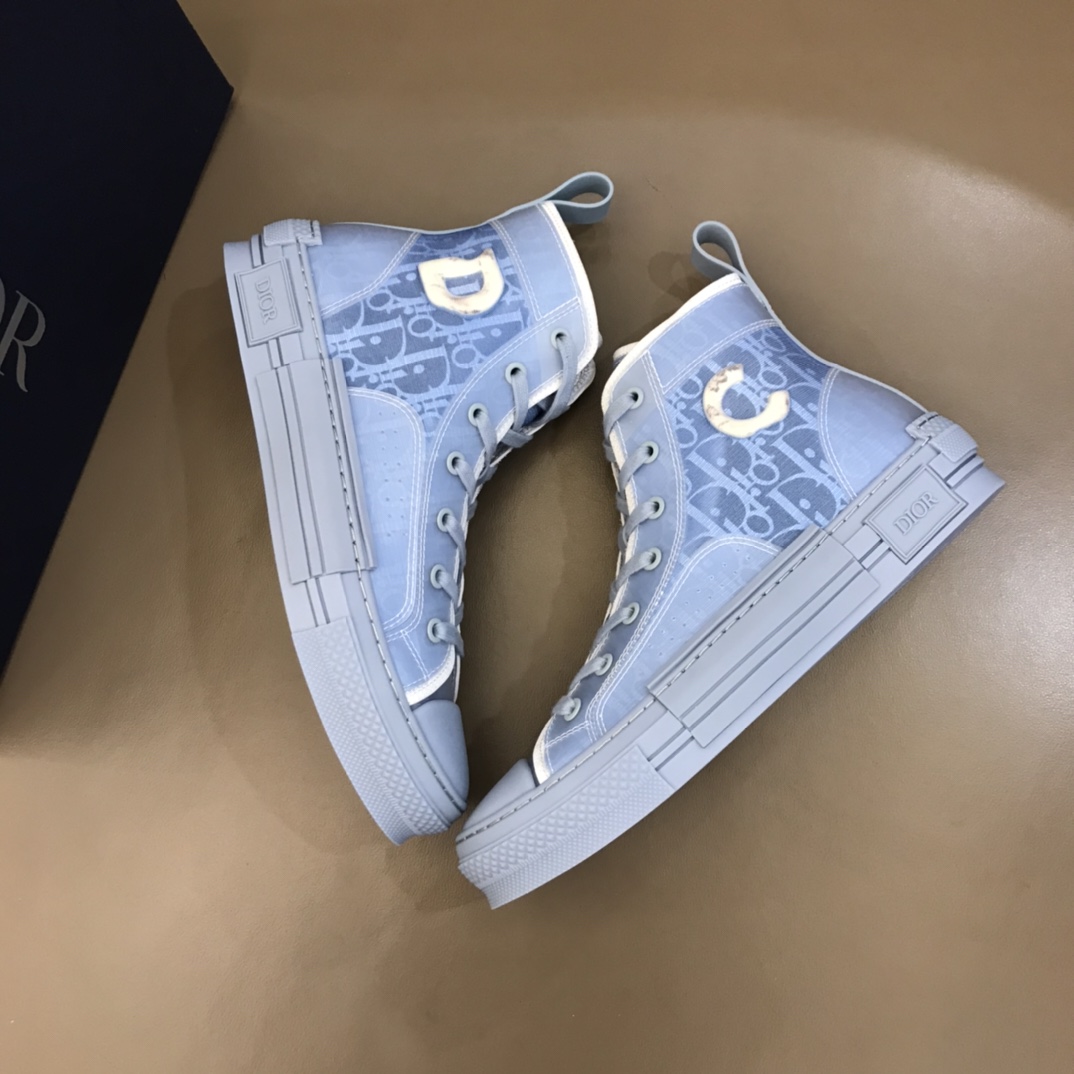 Dior Sneaker B23 in Blue with White Logo high