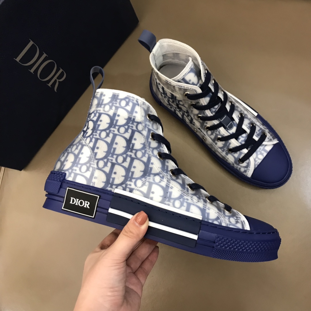 Dior Sneaker B23 in Blue Logo high