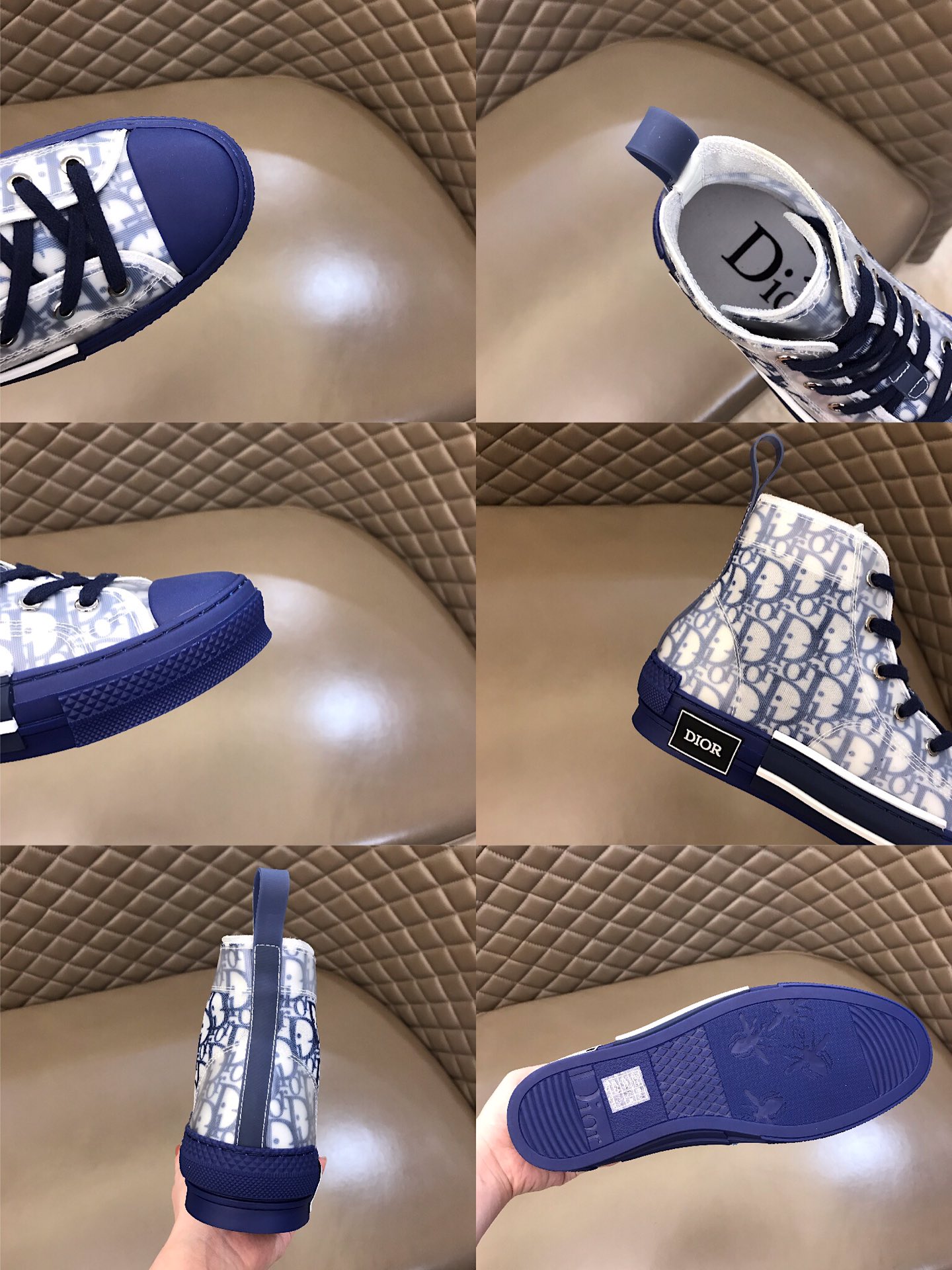 Dior Sneaker B23 in Blue Logo high