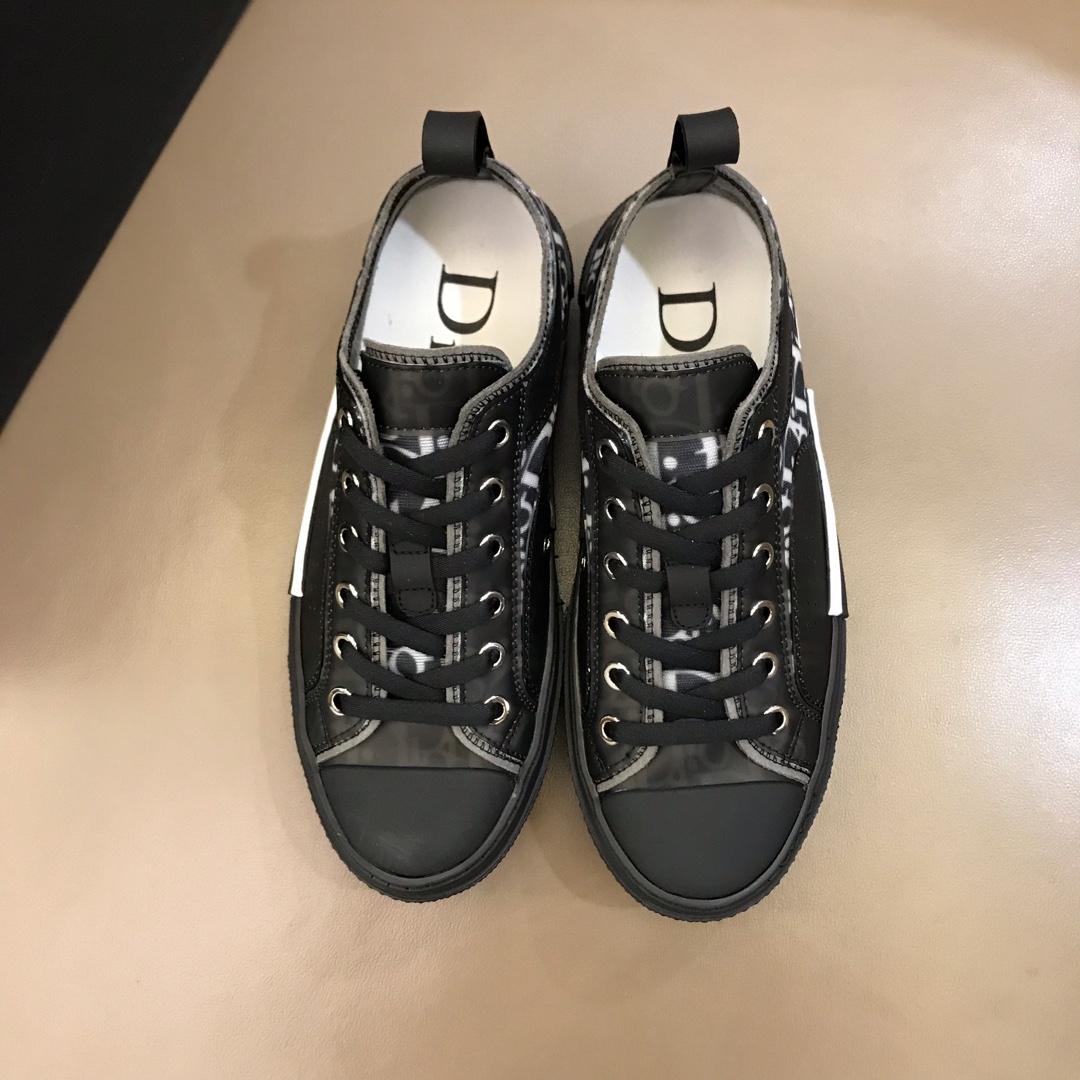 Dior Sneaker B23 in Black with White Logo low