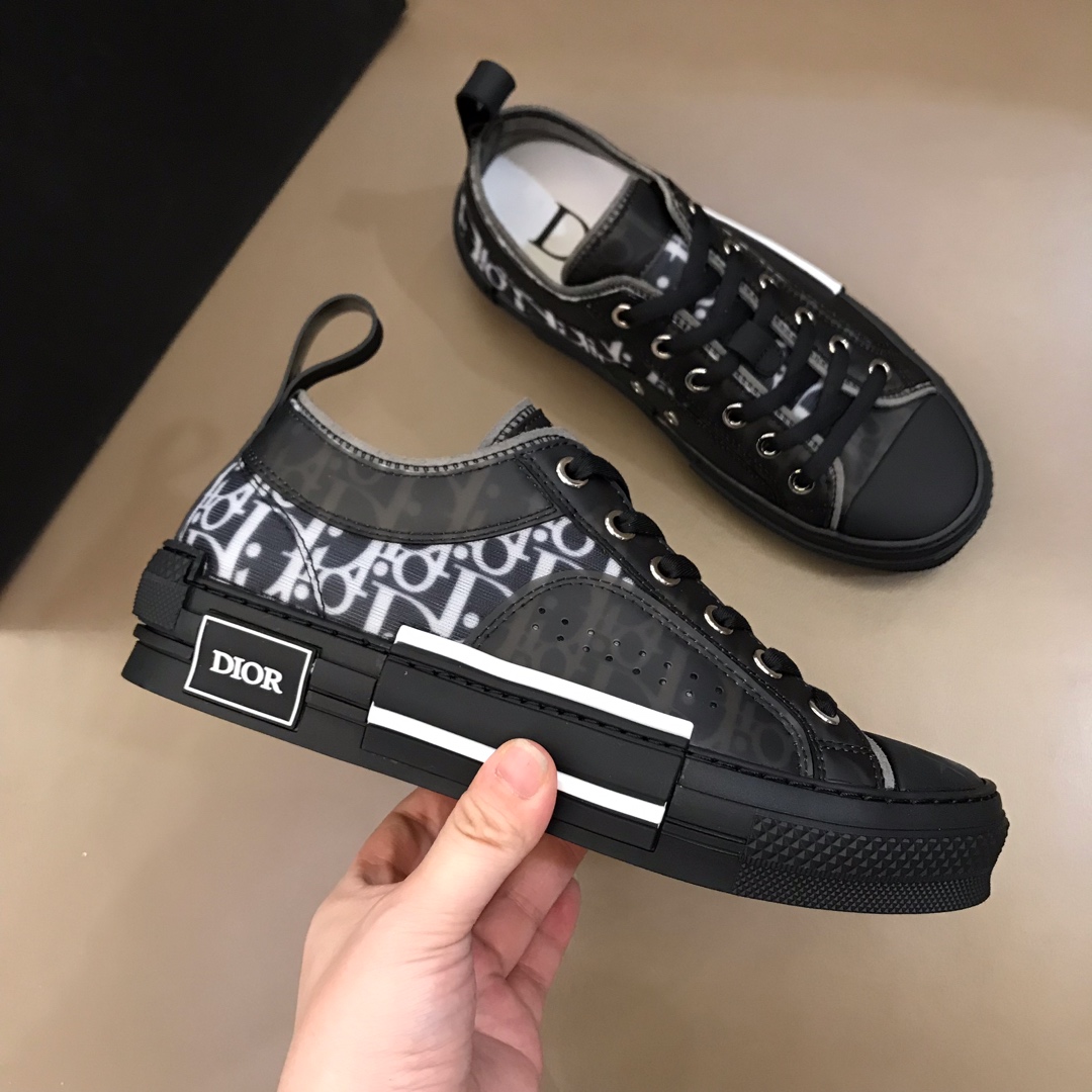 Dior Sneaker B23 in Black with White Logo low