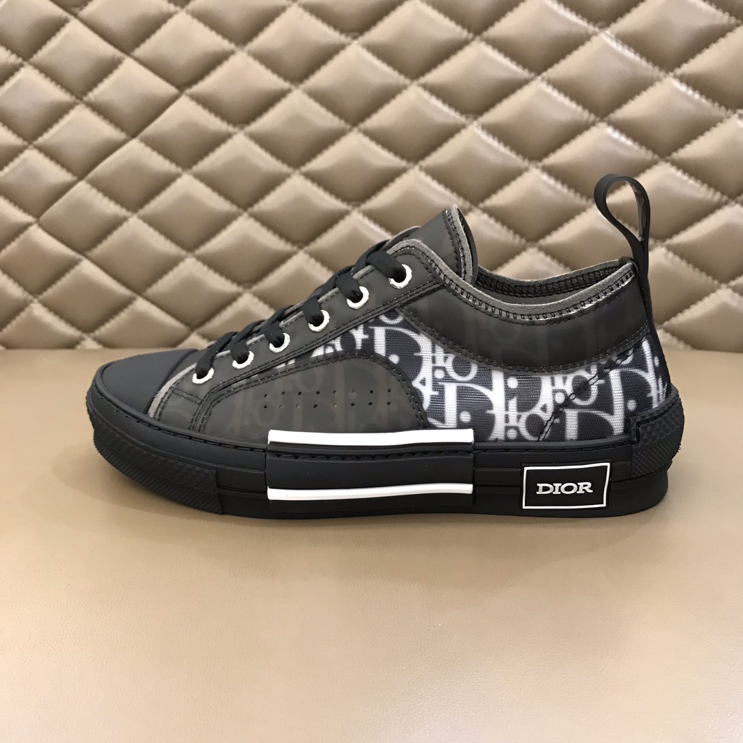 Dior Sneaker B23 in Black with White Logo low