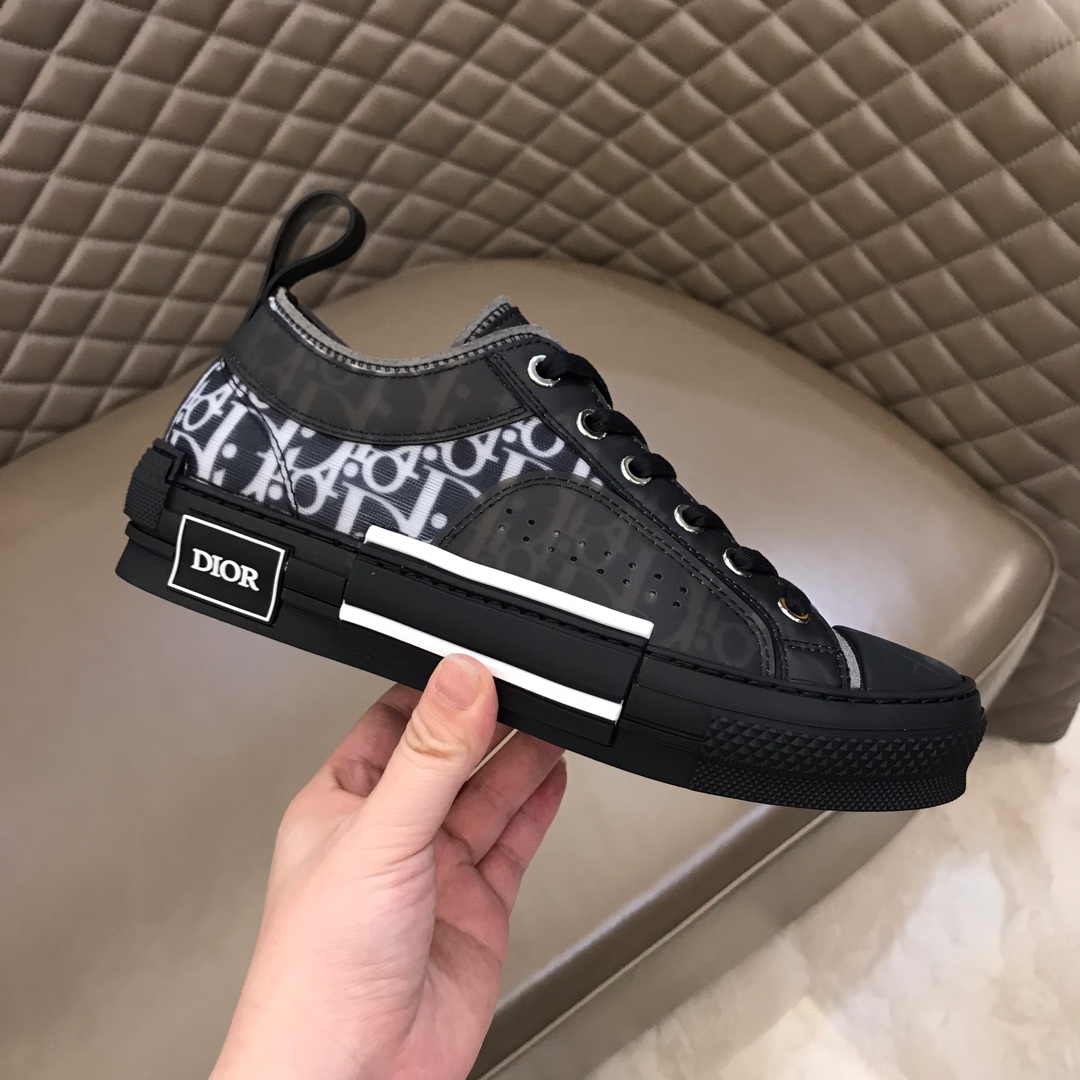 Dior Sneaker B23 in Black with White Logo low