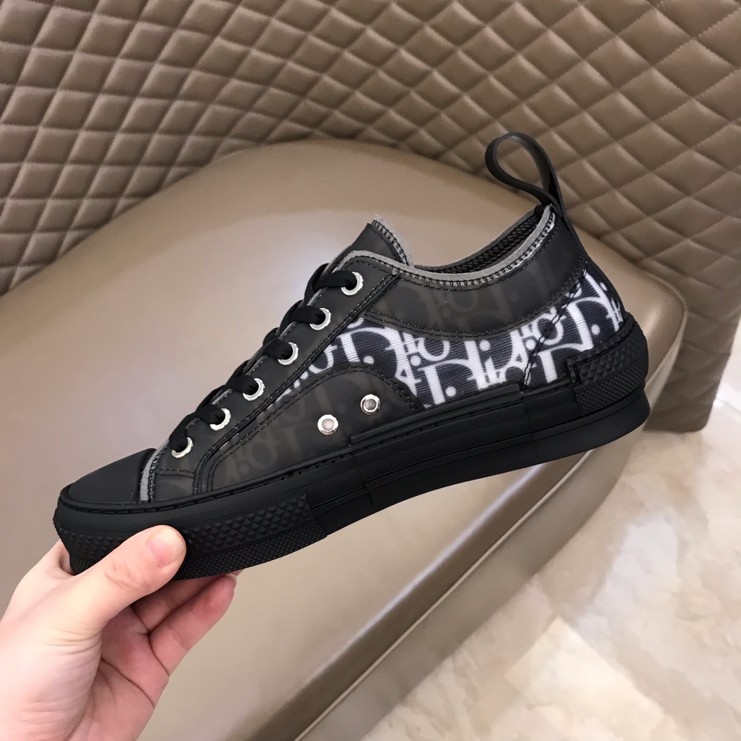 Dior Sneaker B23 in Black with White Logo low