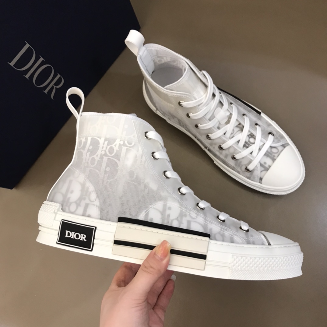 Dior Sneaker B23 in Black with White Logo