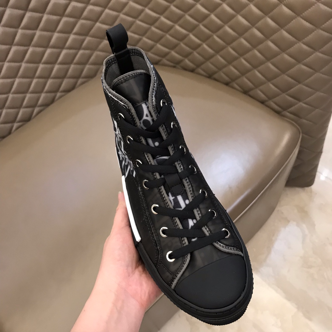 Dior Sneaker B23 in Black with White Logo