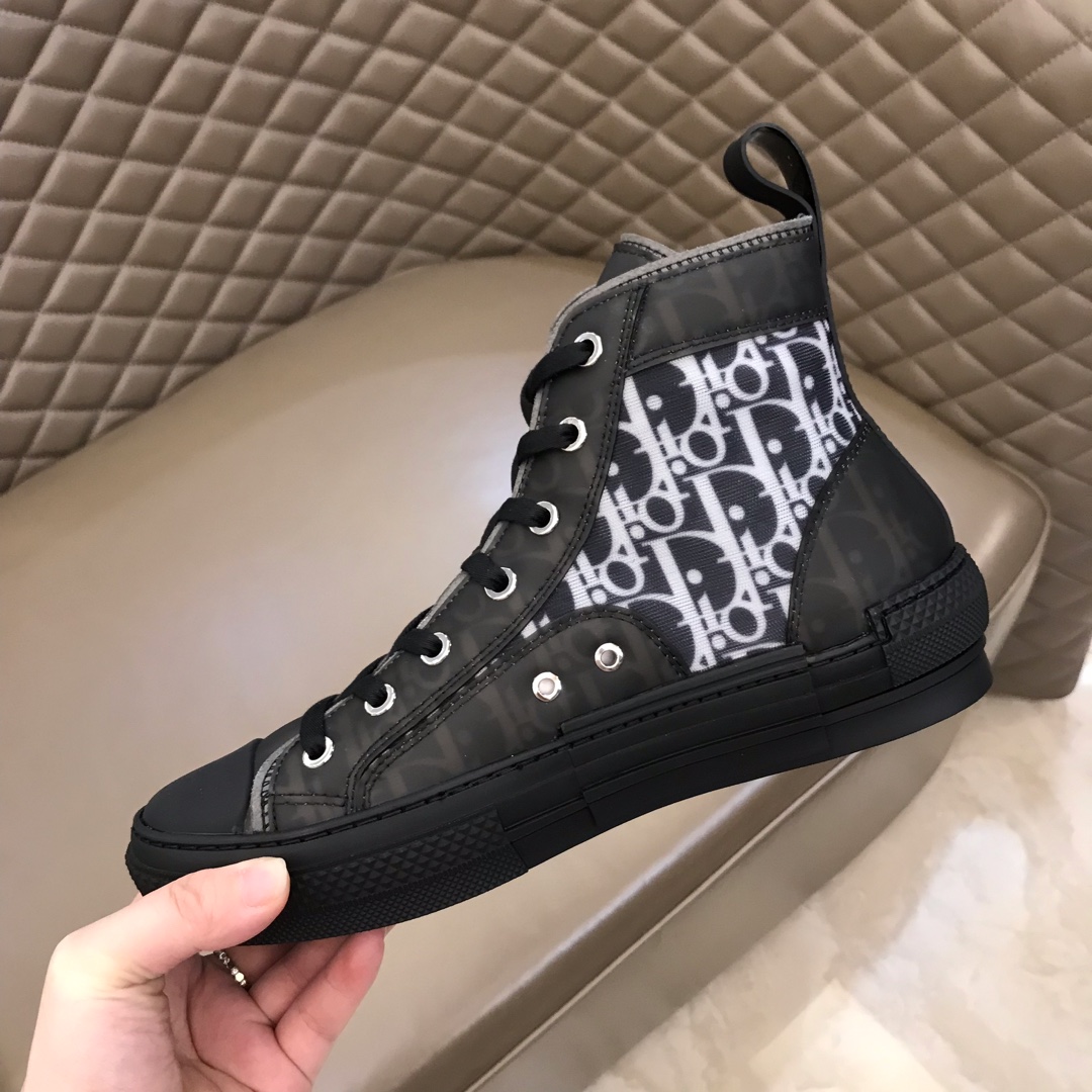 Dior Sneaker B23 in Black with White Logo