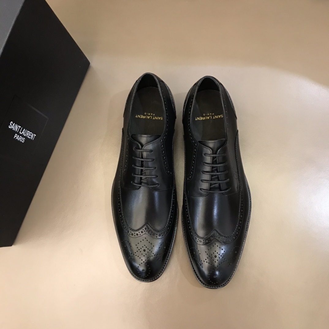 YSL Dress Shoe Teddy Penny in Black Leather 