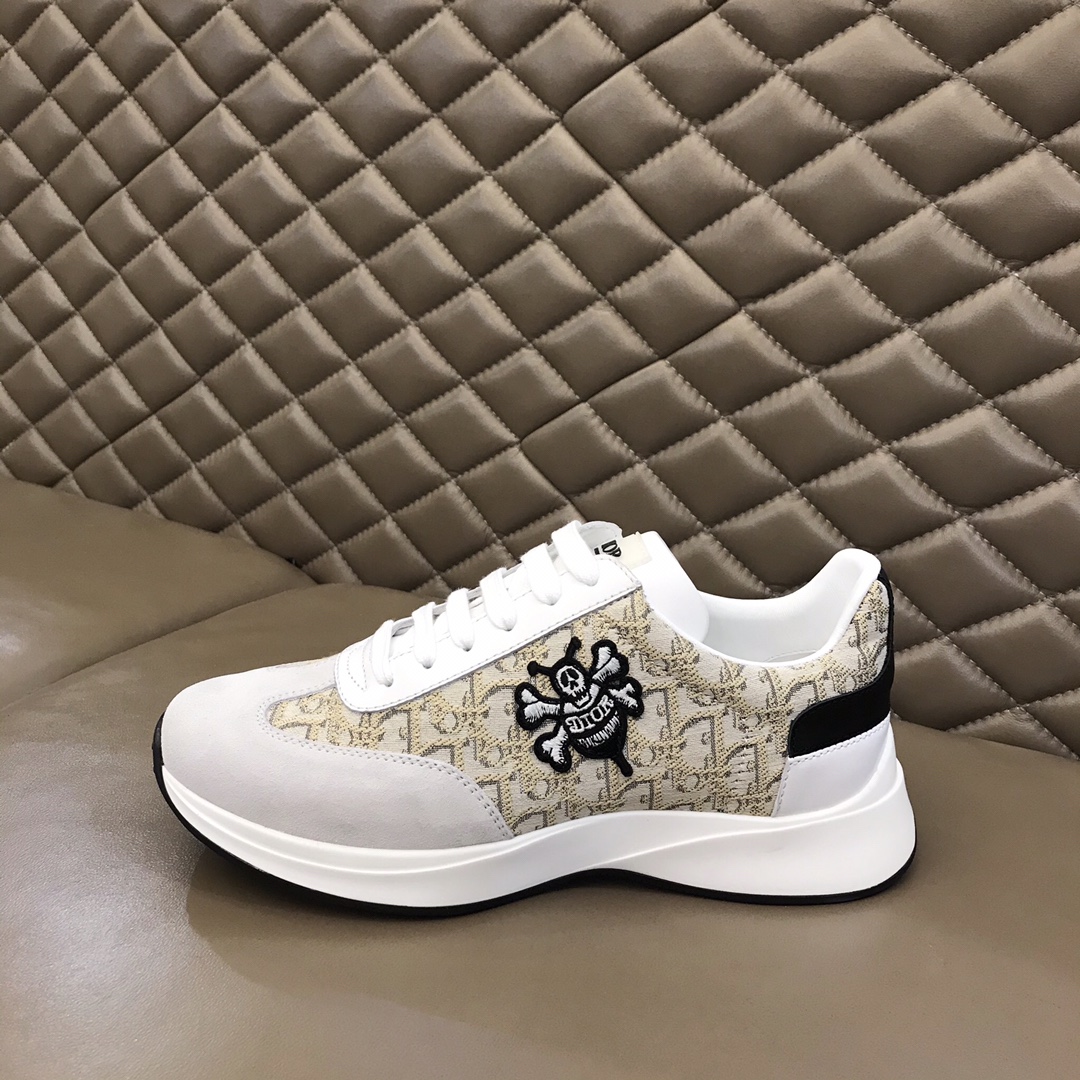 Dior Sneaker B01 in White with Brown Logo