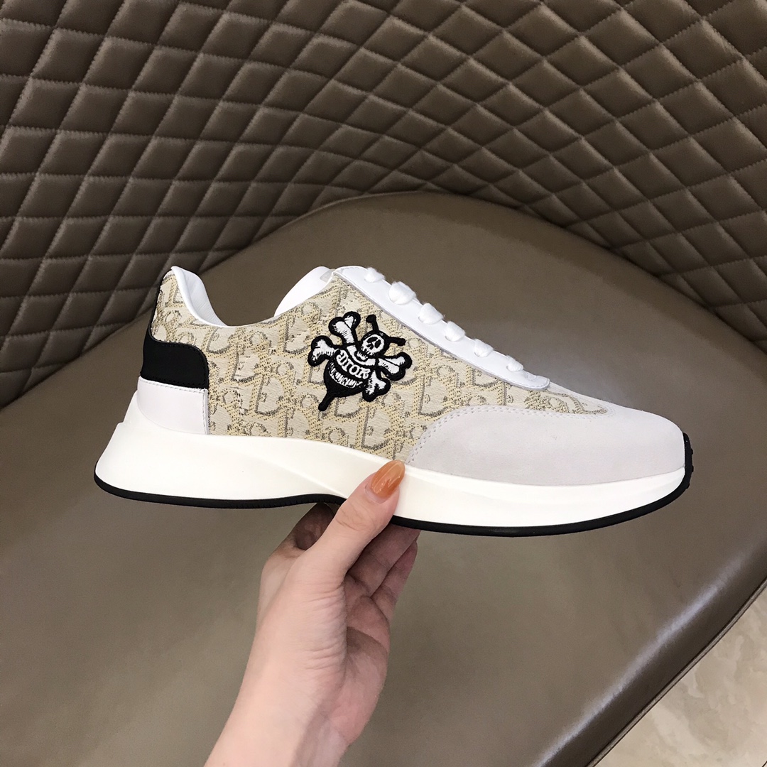 Dior Sneaker B01 in White with Brown Logo