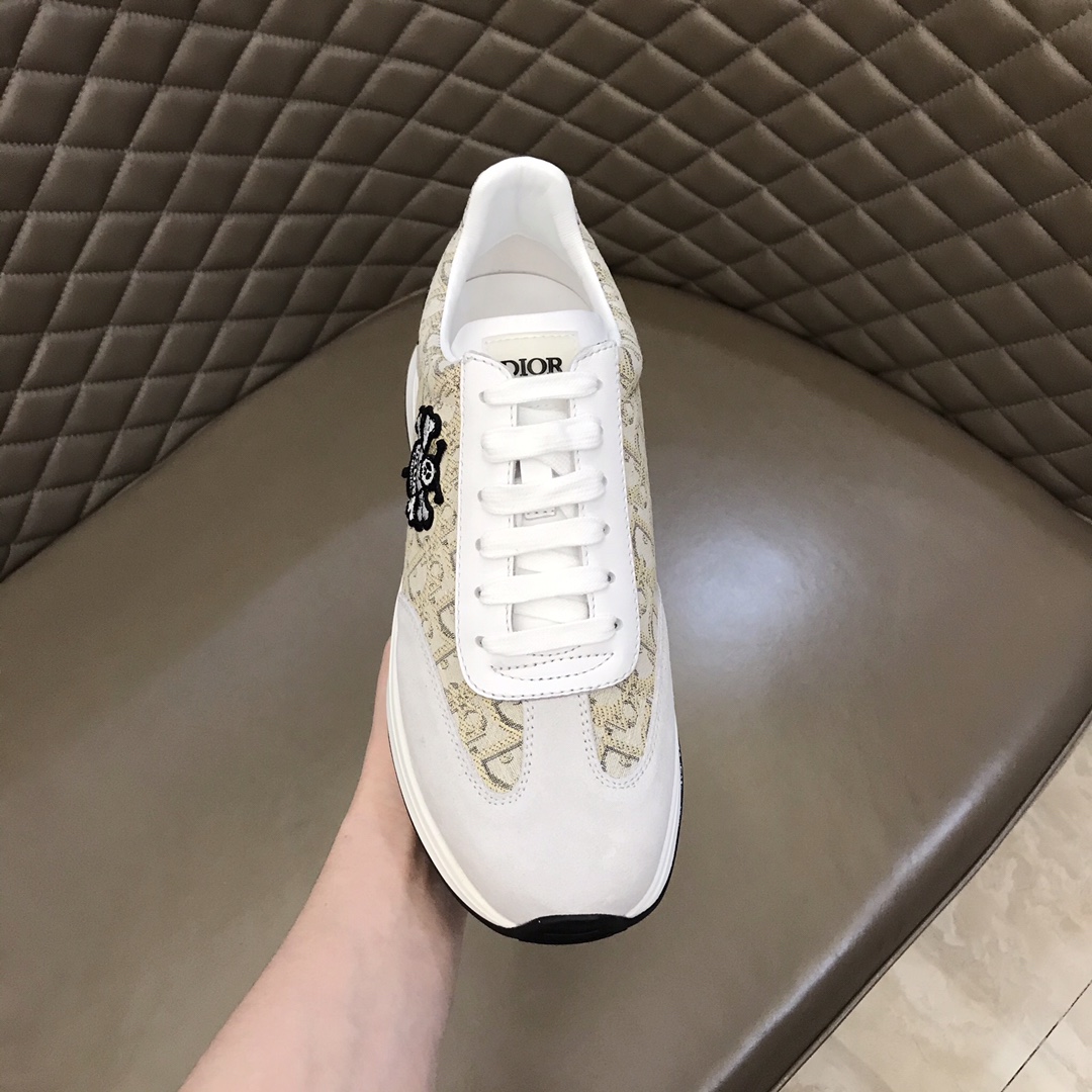 Dior Sneaker B01 in White with Brown Logo