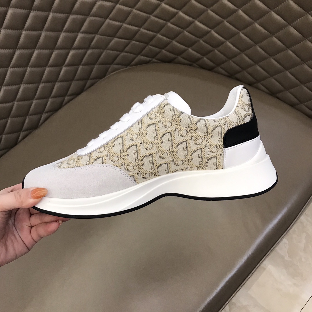 Dior Sneaker B01 in White with Brown Logo