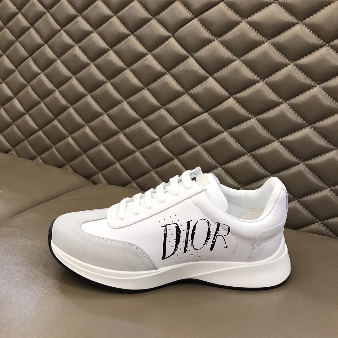 Dior Sneaker B01 in White with Black Logo