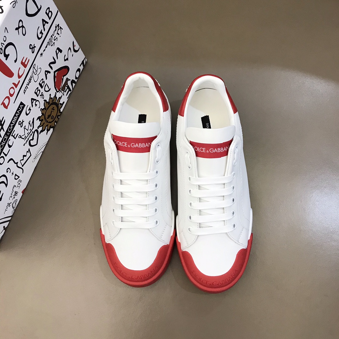 DG Sneaker Portofino in White with Red sole