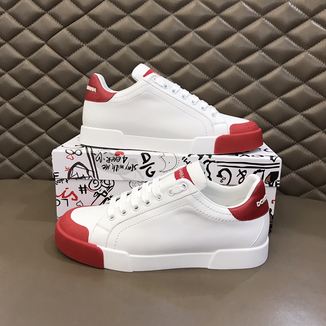 DG Sneaker Portofino in White with Red sole