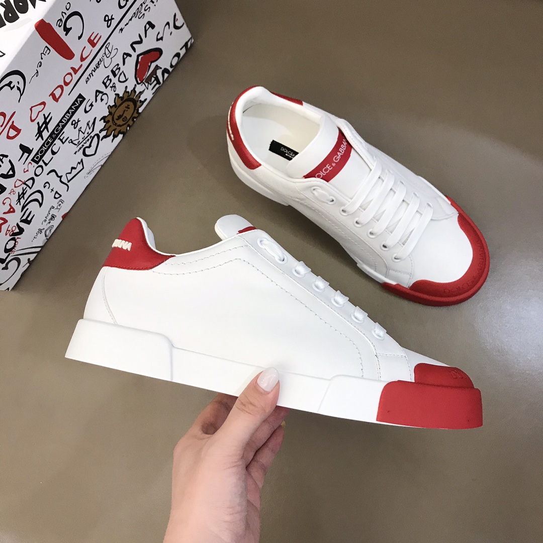 DG Sneaker Portofino in White with Red sole