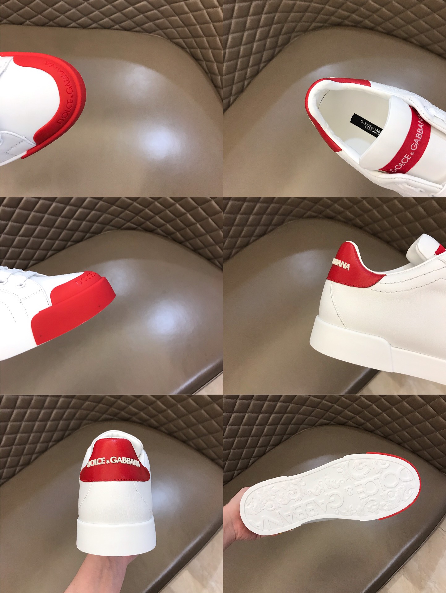 DG Sneaker Portofino in White with Red sole