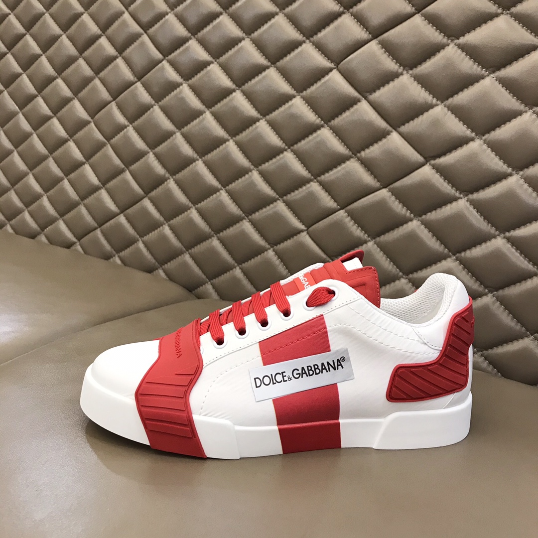 DG Sneaker Portofino in White with Red Logo