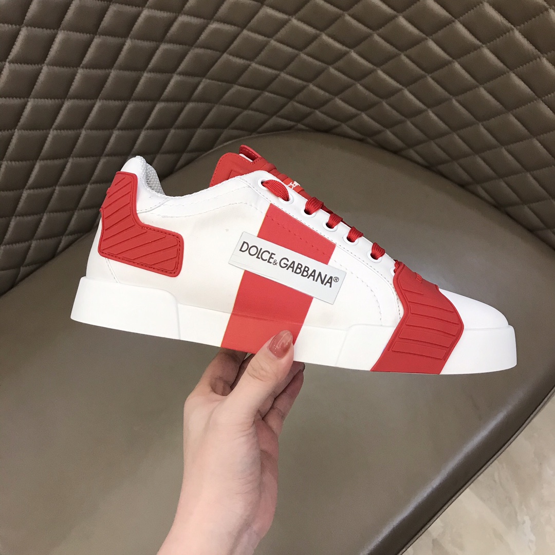DG Sneaker Portofino in White with Red Logo